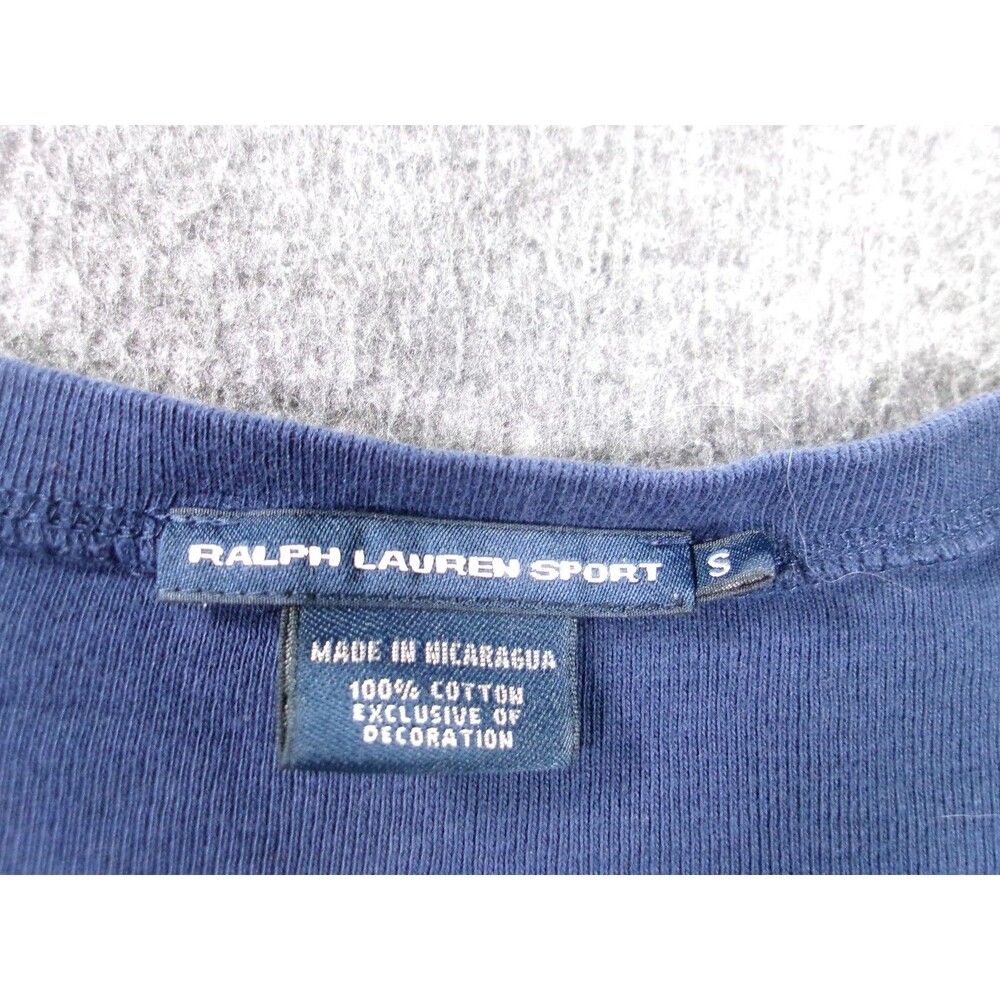 Ralph Lauren Sport Shirt Womens S Navy V Neck Pony Logo Short Sleeve Preppy - Picture 7 of 9